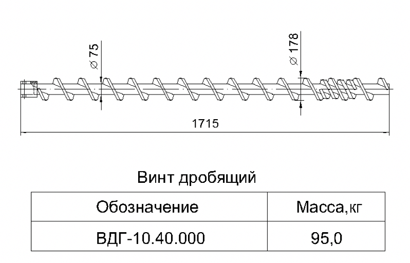 Винт дробящий ВДГ-10.40.000 СБ